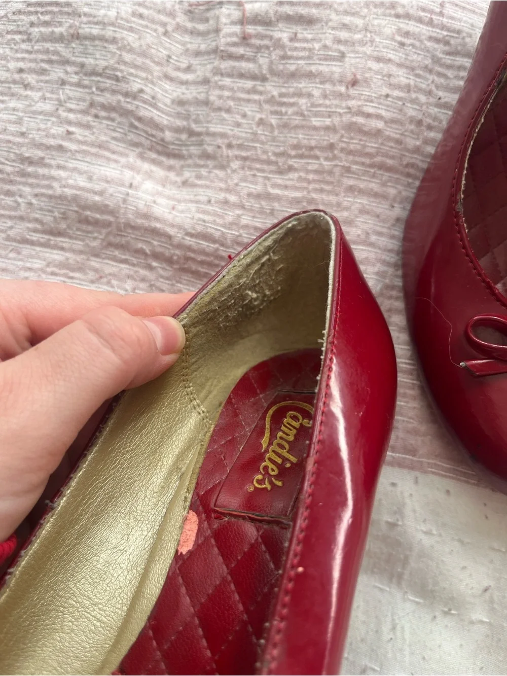 Y2K 2000s style Burgundy Red Kitten Heel Pumps Candies Size 6